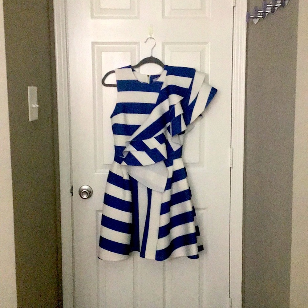 Striped blue scuba romper size small